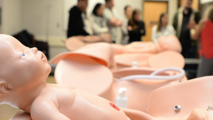 Infant simulation dolls for midwifery practice